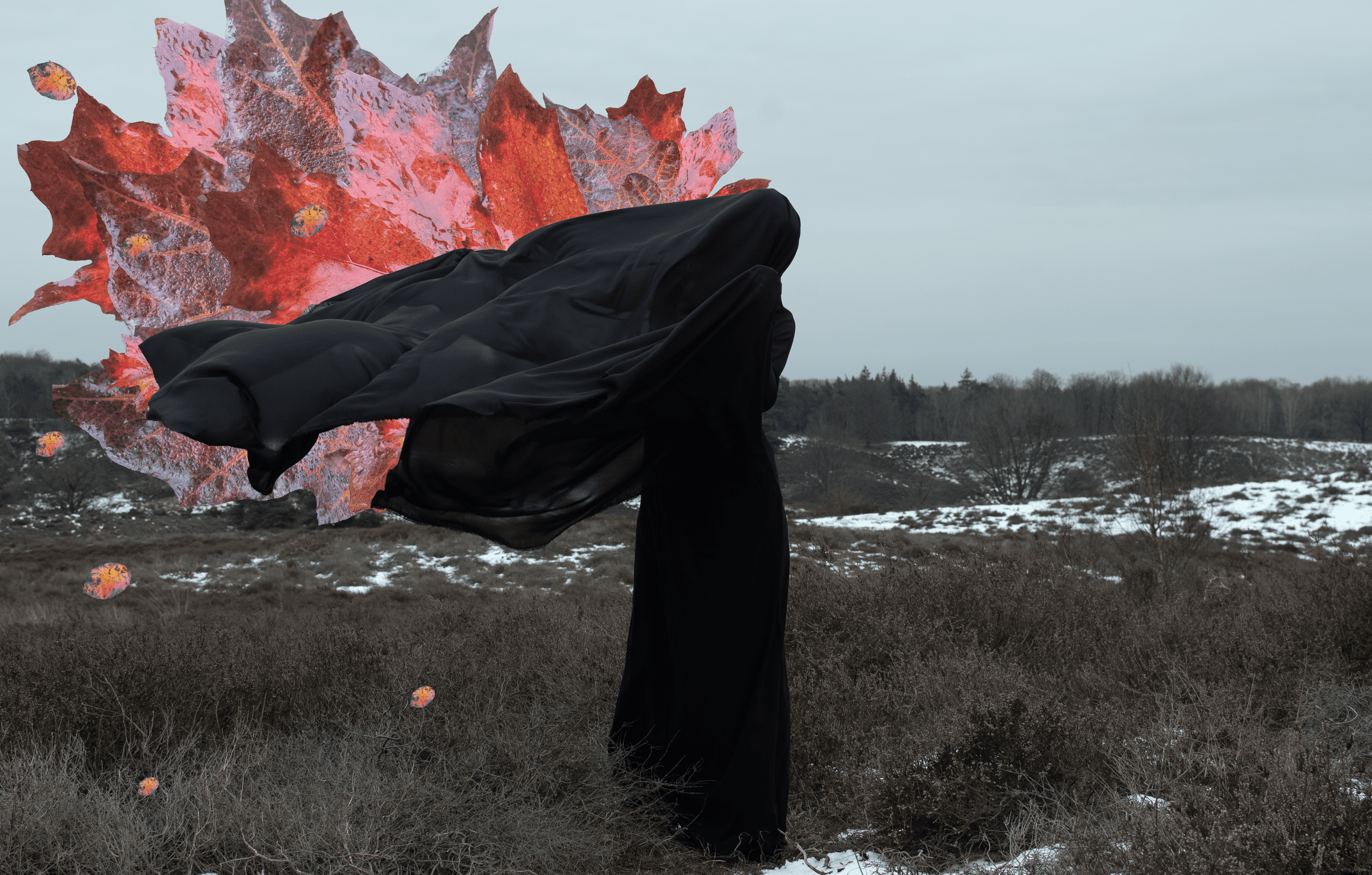 A model surrounded by photographers holding cameras