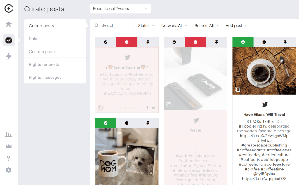 Rejecting and approving social media posts to add to Webflow website