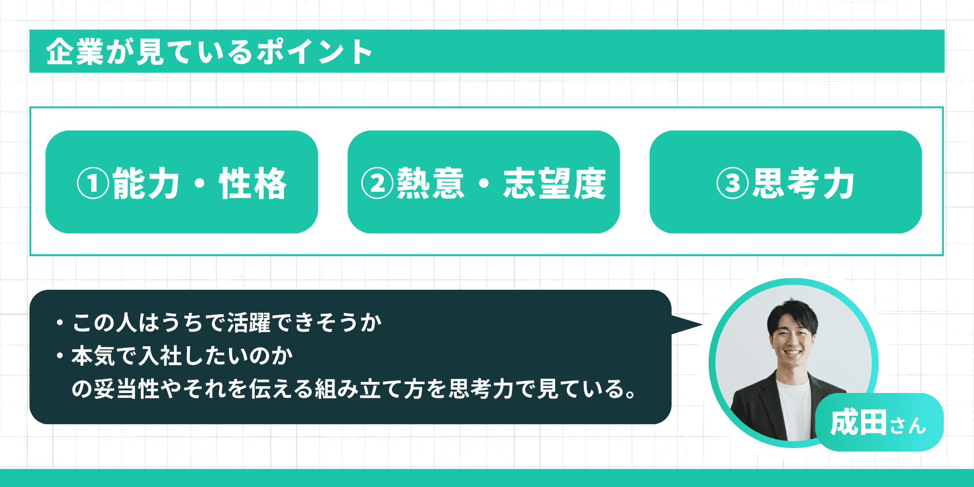 企業がエントリーシートで見ている3つのポイント