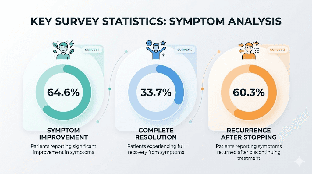 GLP-1 endometriosis survey results showing symptom improvement and recurrence rates