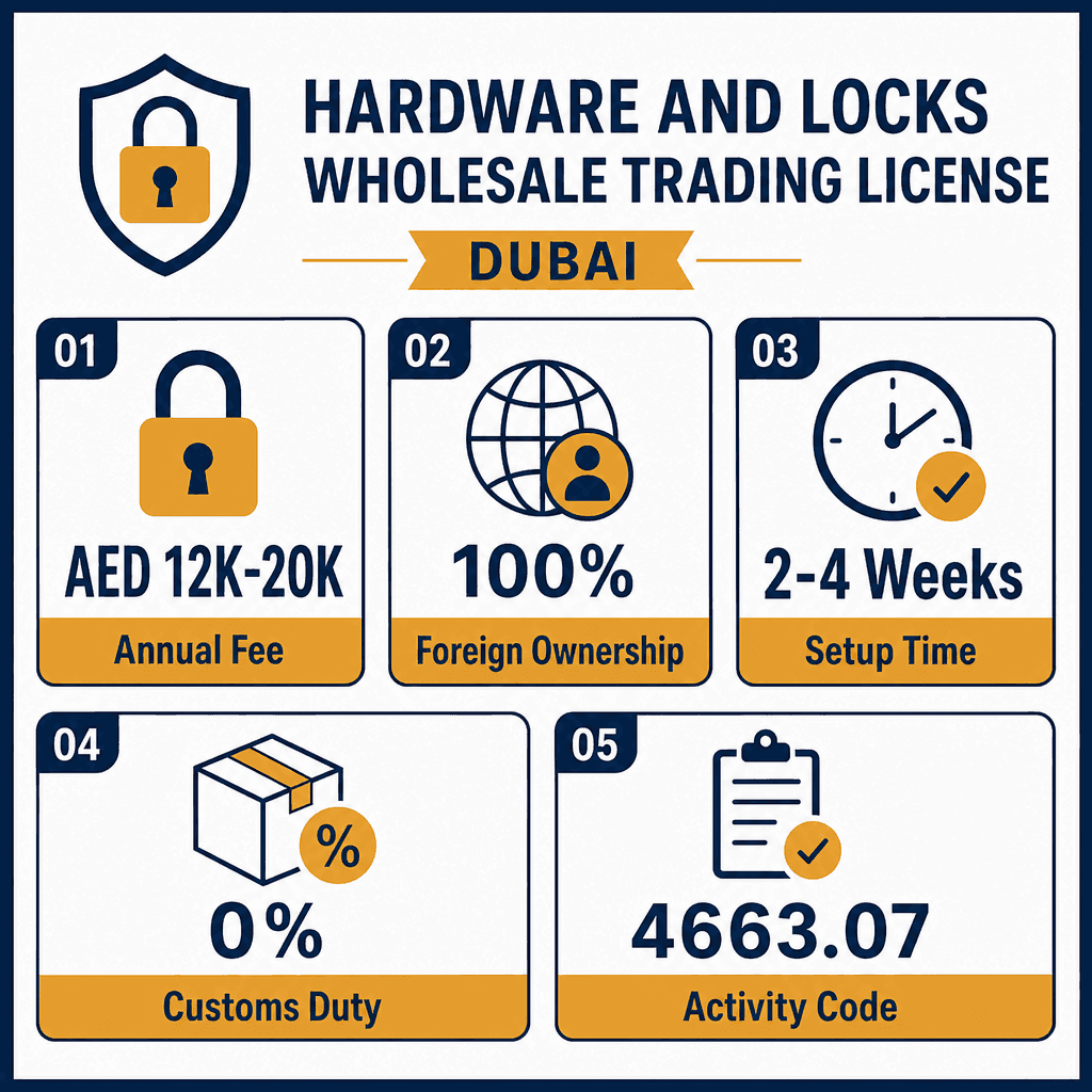 Infographic: Apply for a Hardware & Locks Wholesale Trading License in Dubai
