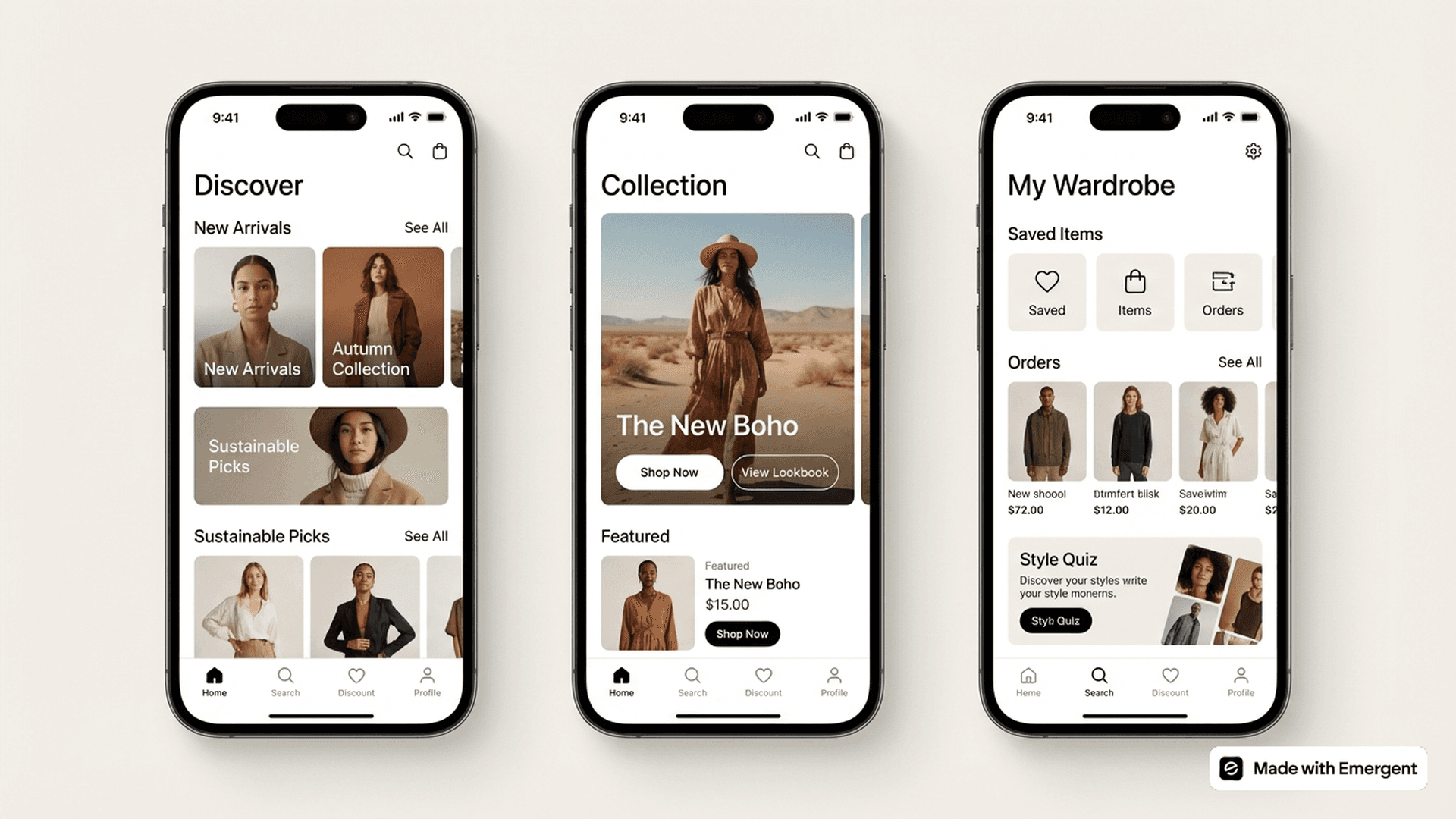Fashion Store App Made with Emergent