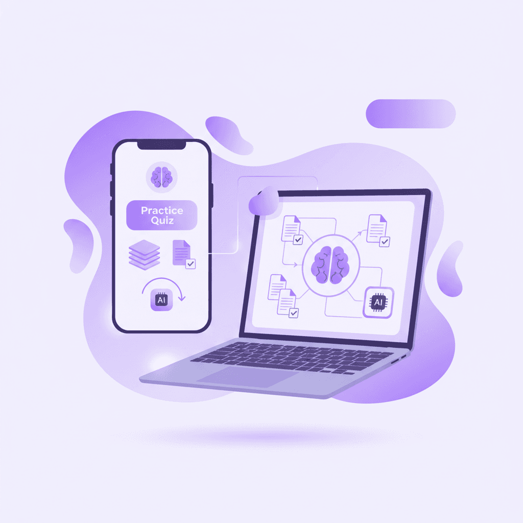 Penseum mobile and desktop synchronized workspace for active recall
