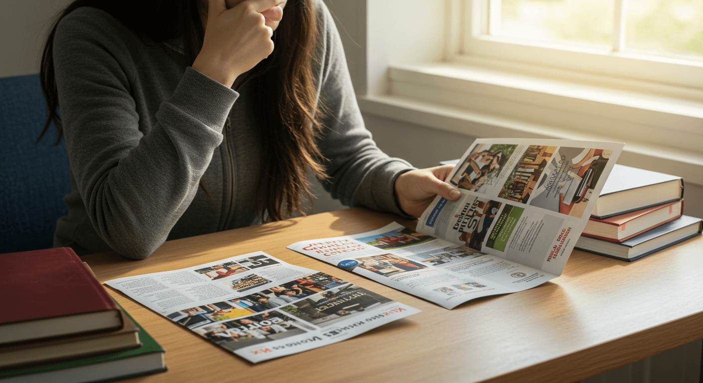 student trying choose the right university course