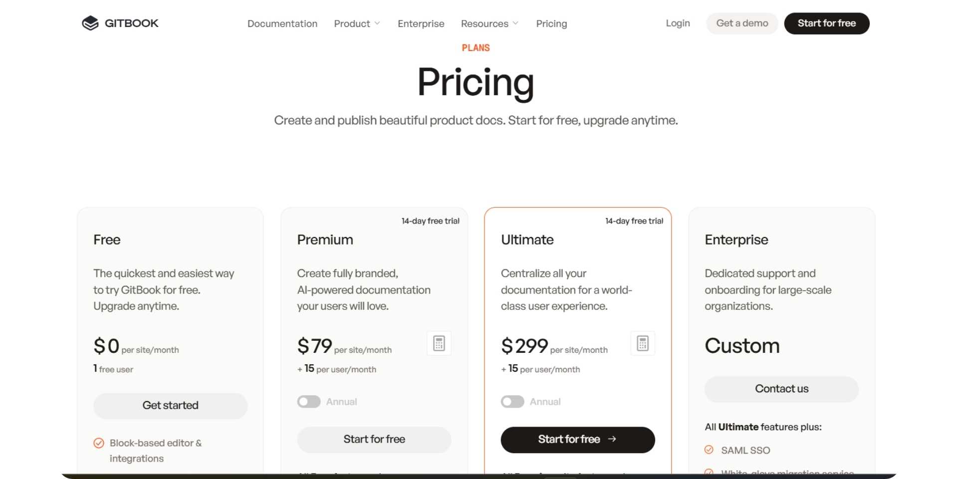 gitbook pricing