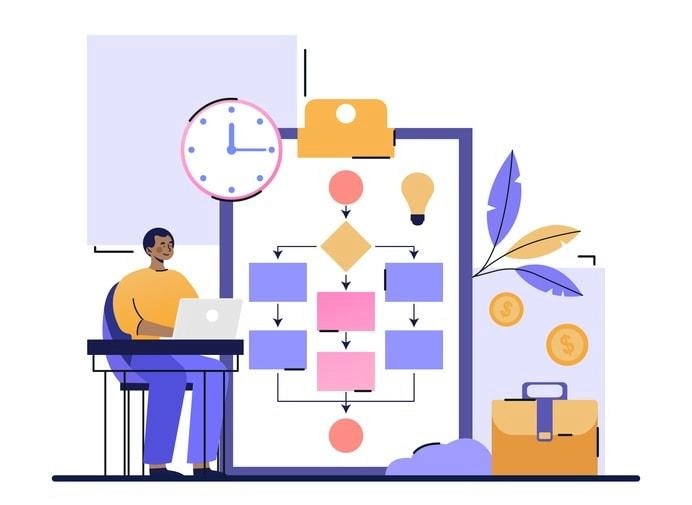 A group of business professionals is gathered in a conference room, discussing the implementation of new technology systems to improve business operations and employee productivity. The meeting focuses on exploring flexible work schedules, such as the 9 80 schedule, to enhance work-life balance and employee satisfaction.