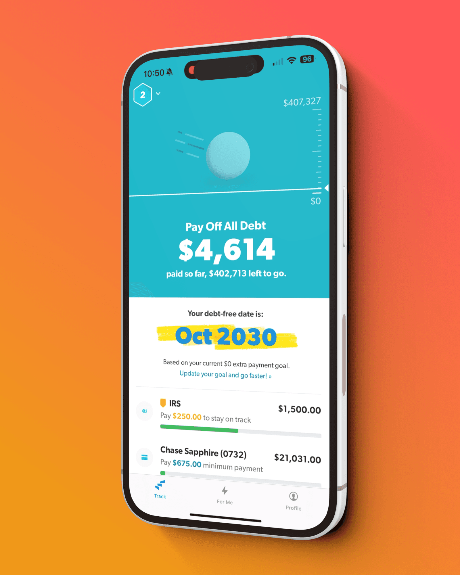 iphone image of debt snowball