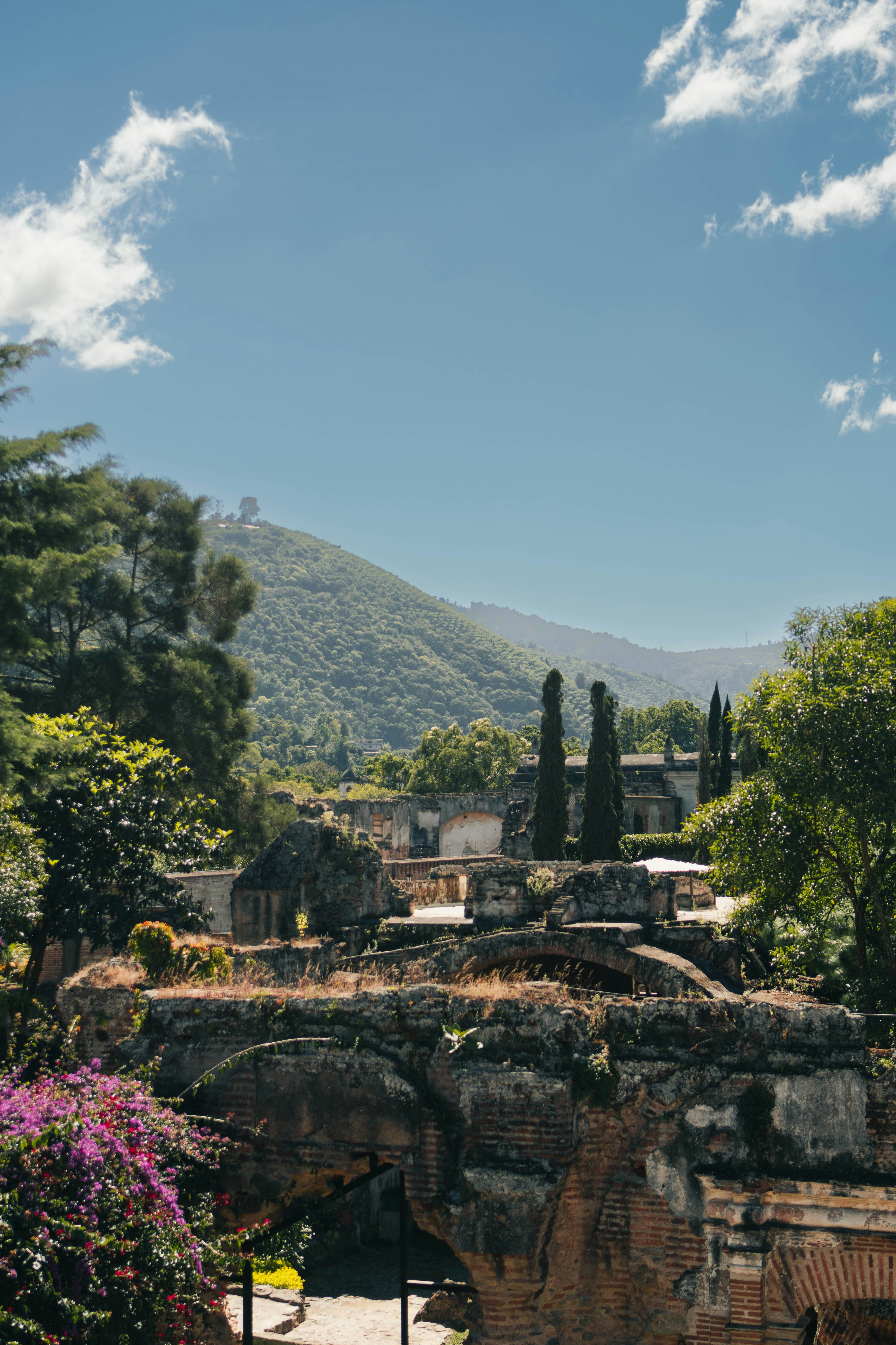 A scenic view of the ruins of the ancient city of pompei