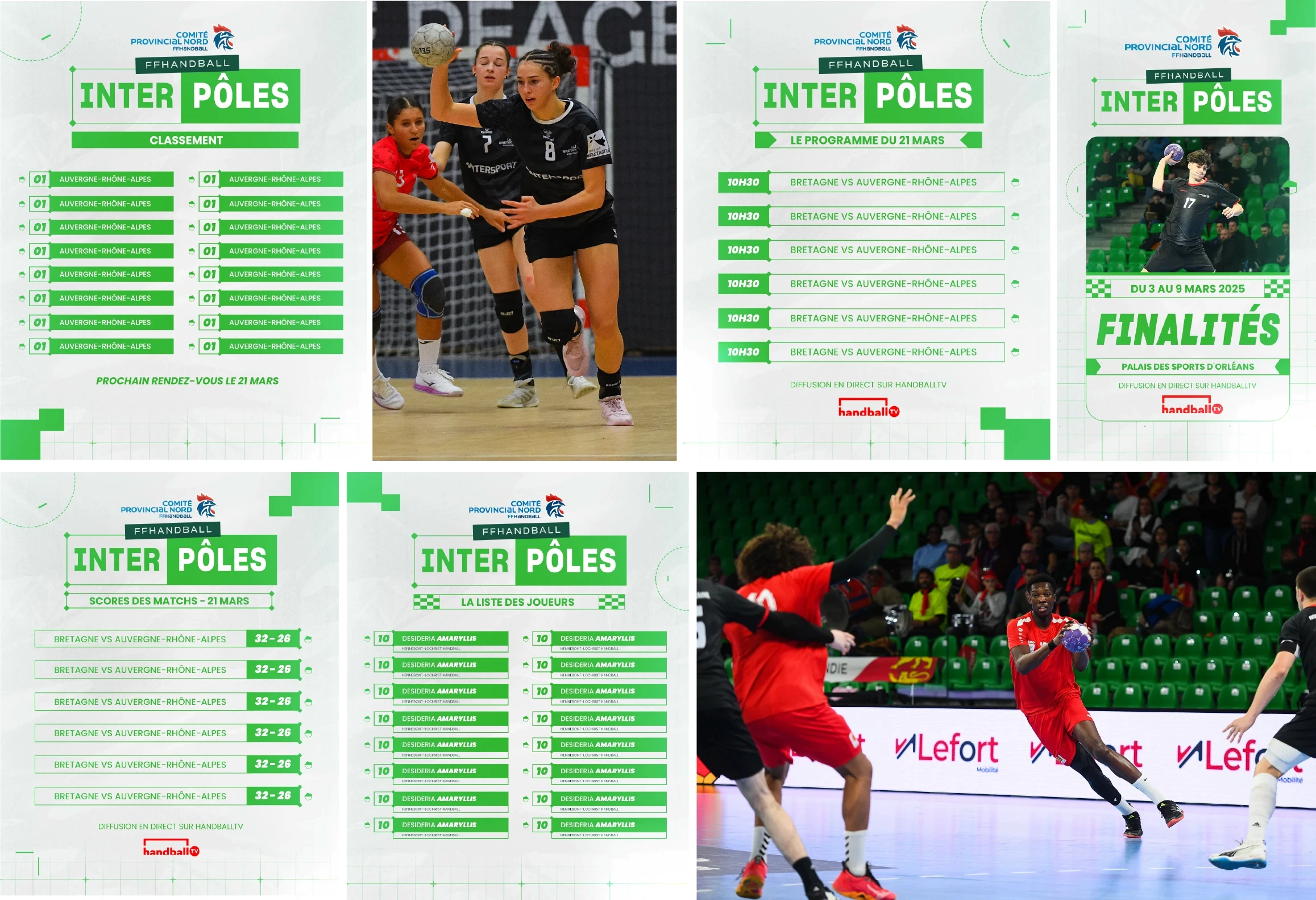 Application de la charte des compétitions détection ffhandball pour les interpôles