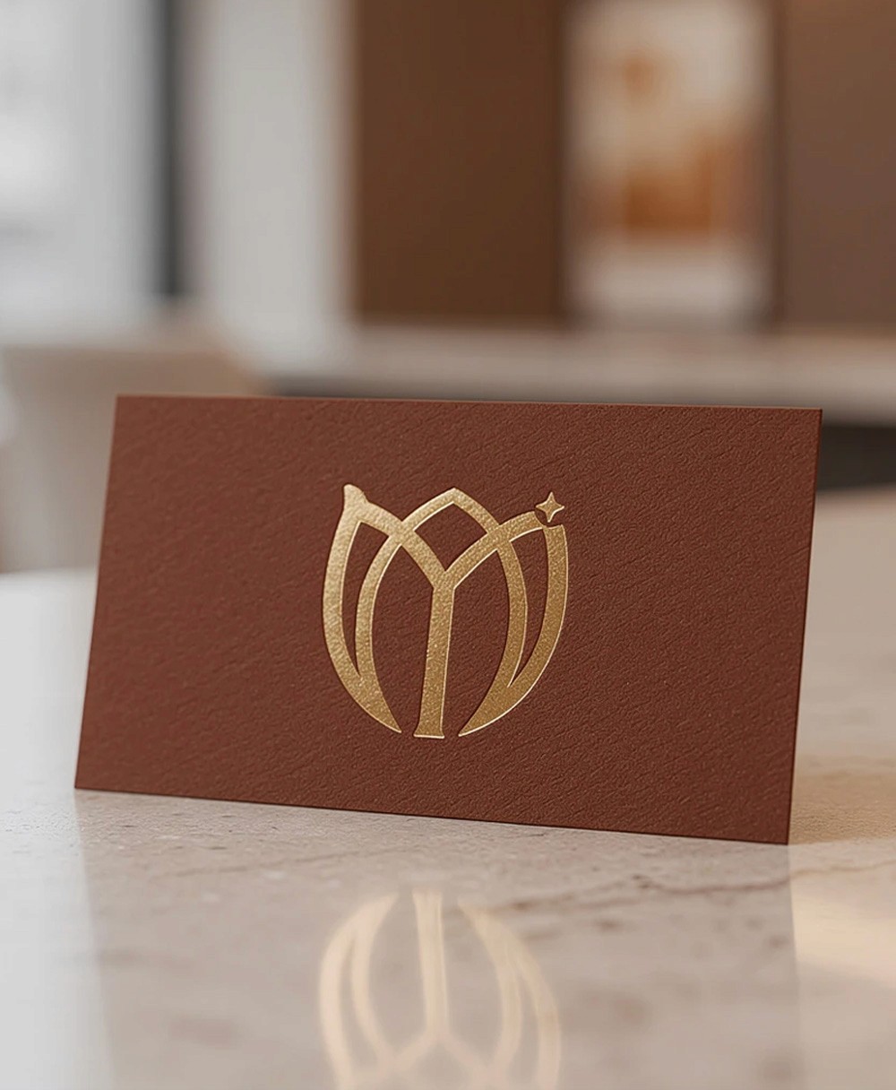 The photo showcases the interior of the beauty salon. It shows a stylish yellow chair and flowers.