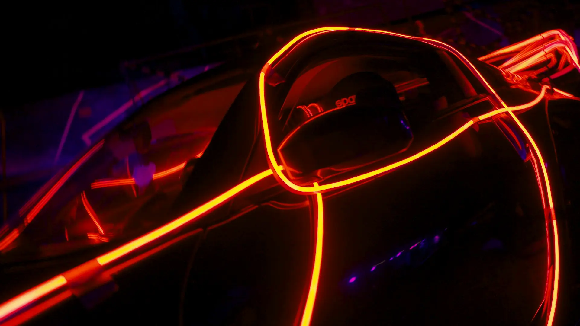 Car in neon at the festival