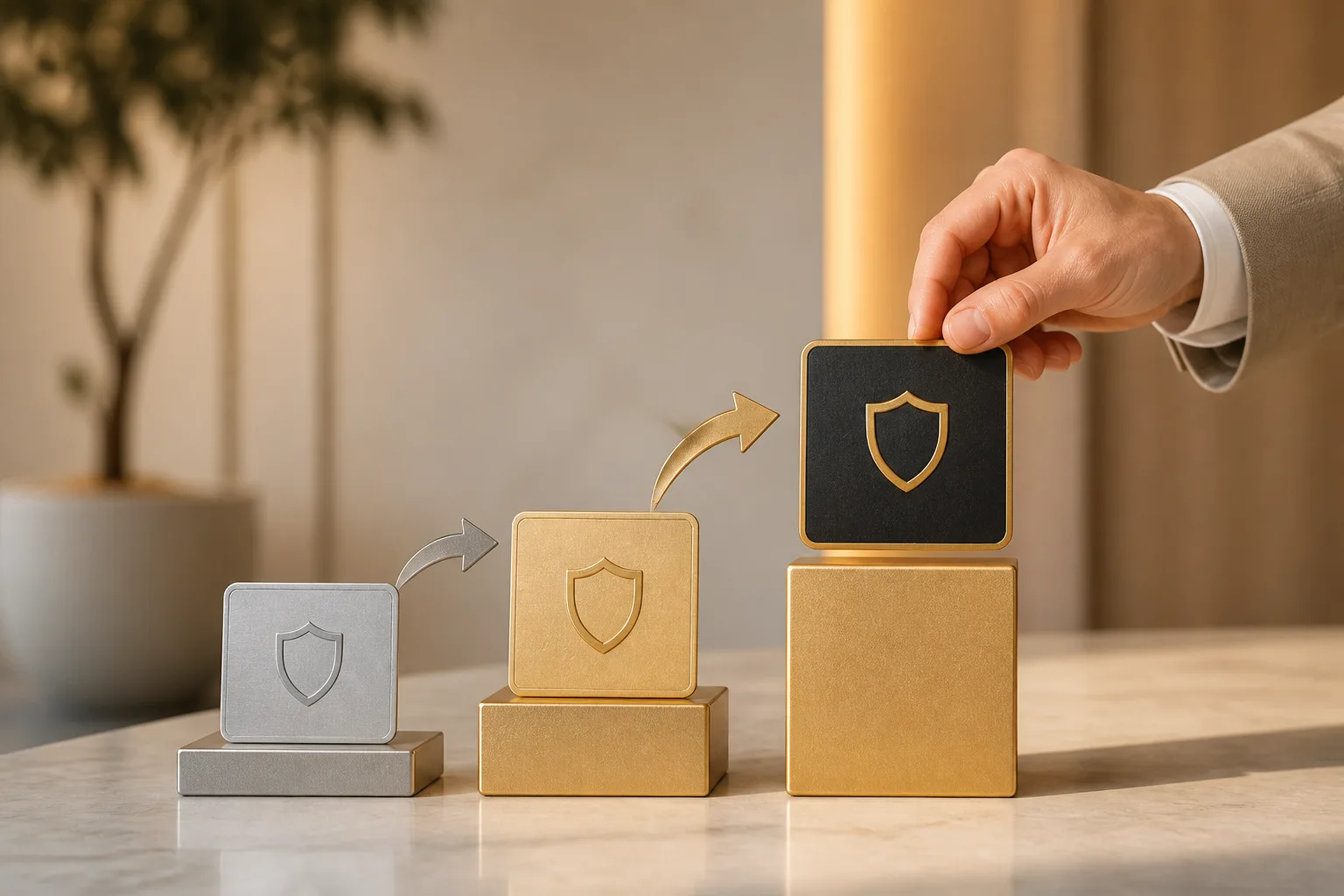Upgrading Your License Package at Renewal beside an itemised cost breakdown with stacked coins and