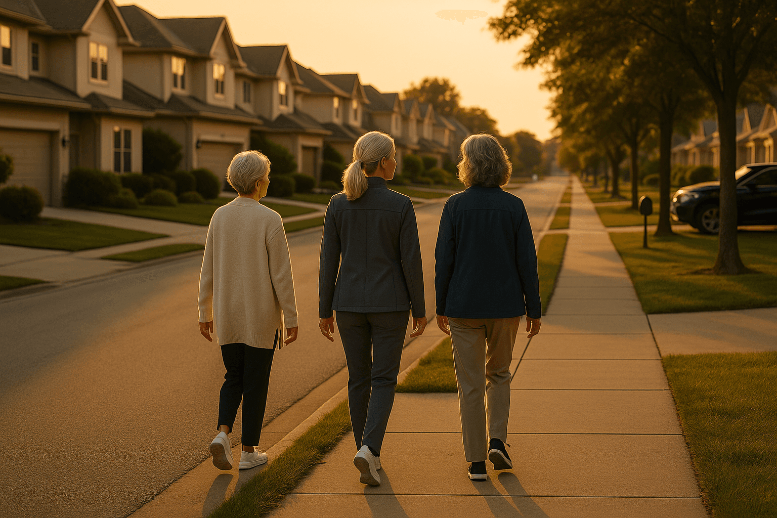 Drone shot of a running track at night