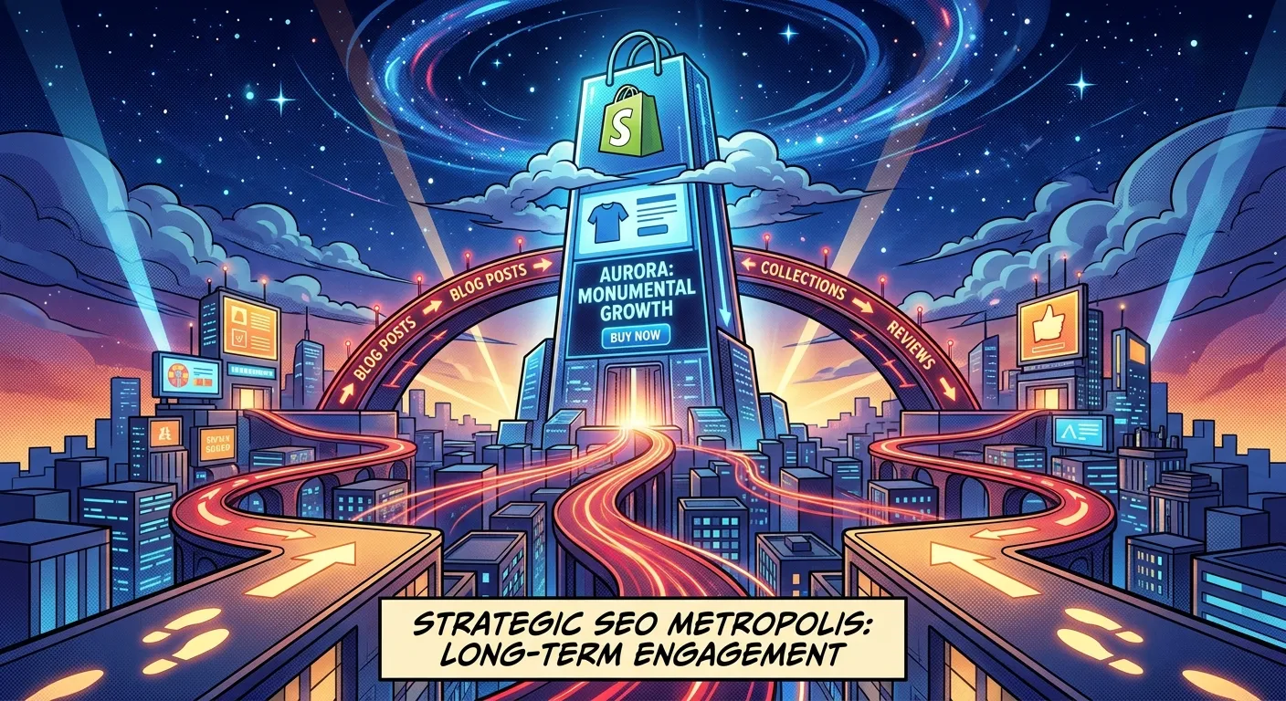 "RockN' Socials: Digital Marketing Agency cityscape, strategic SEO paths."