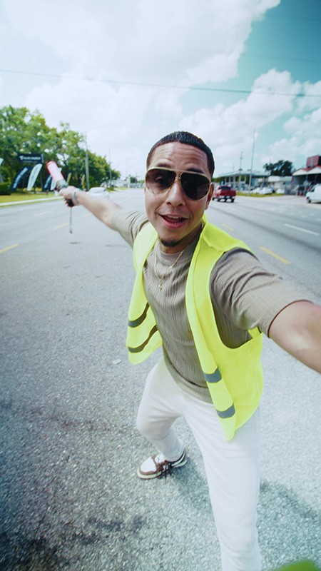 Film crew setup on scene.