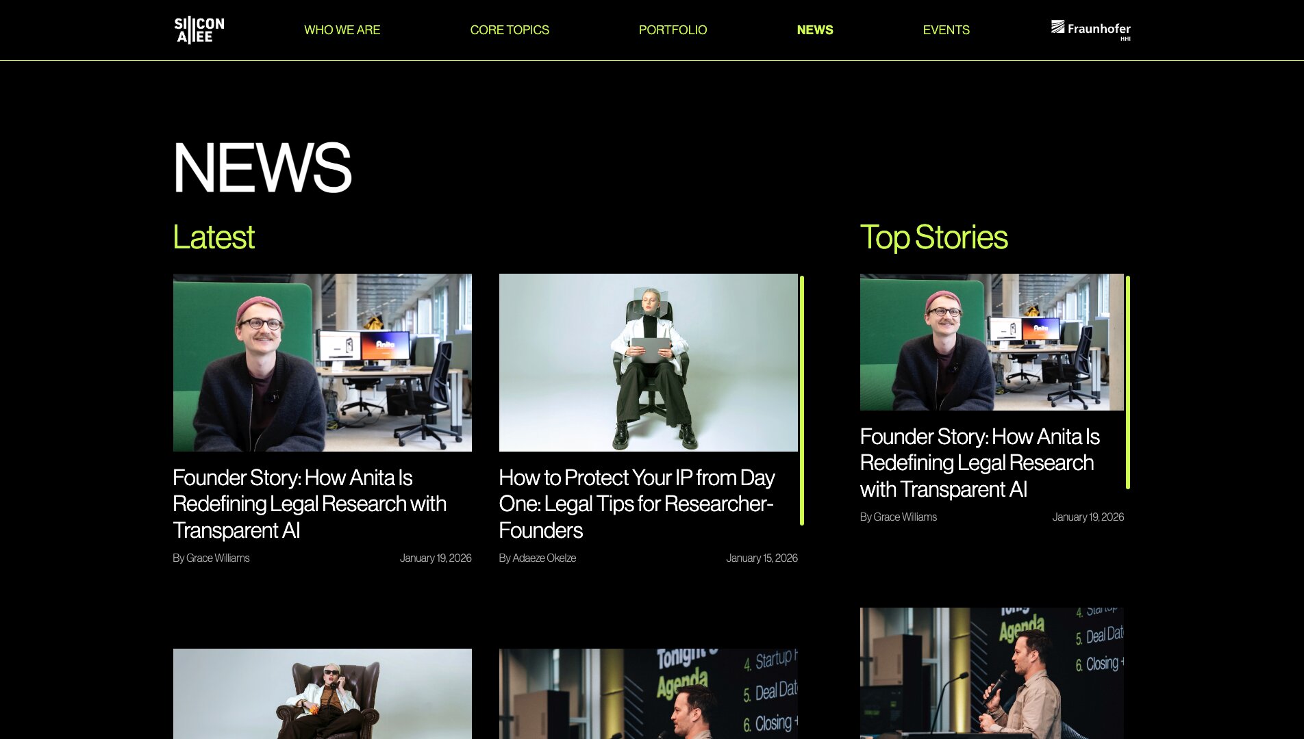 News Overview Page