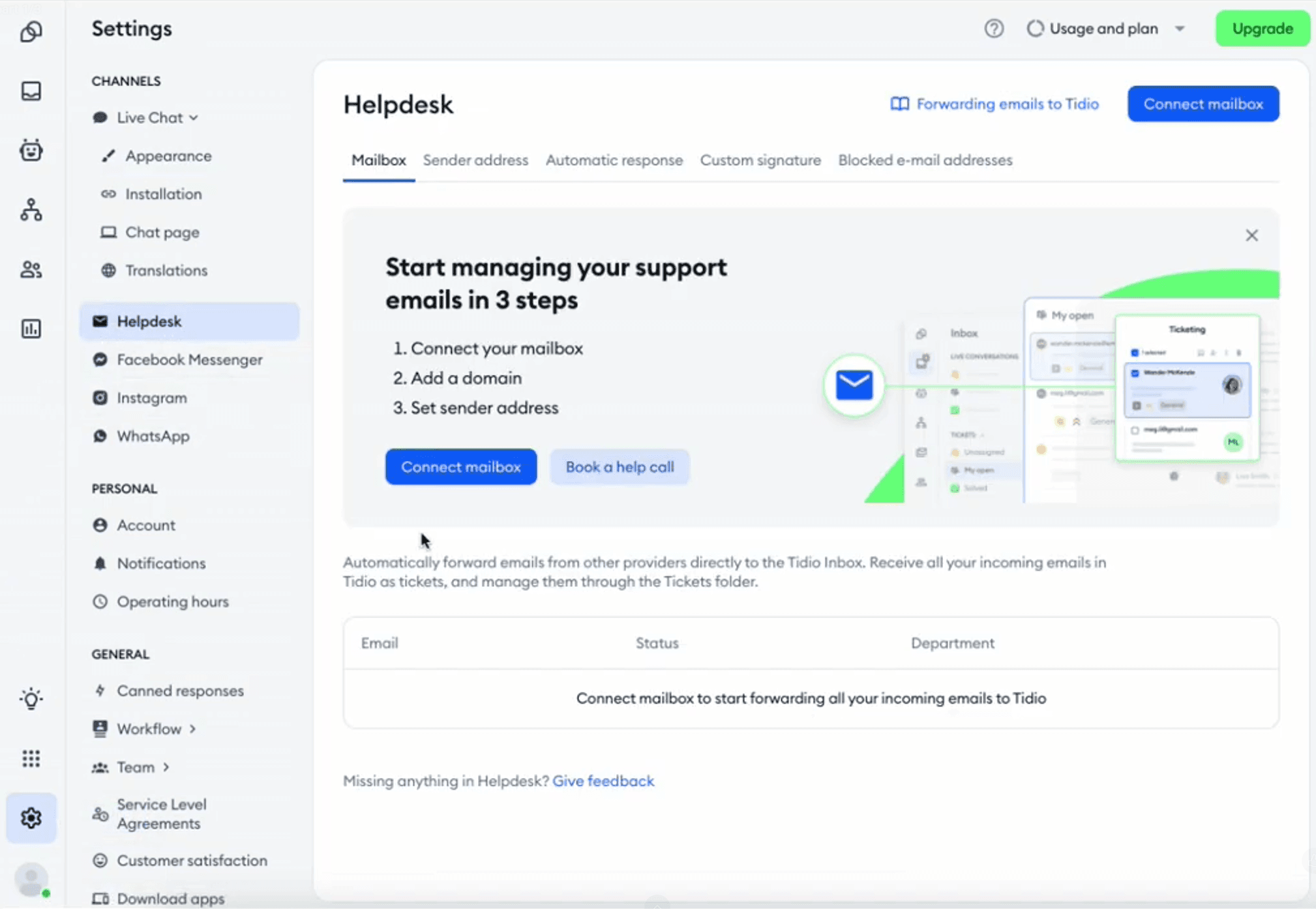 Tidio ecommerce help desk