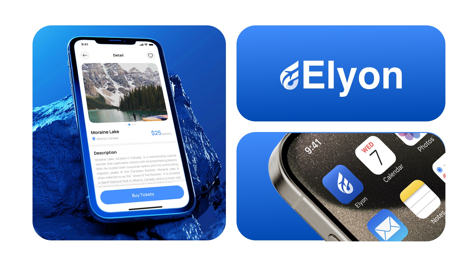 Elyon's mobile interface blends high-fidelity travel inspiration with a streamlined booking flow. Its cohesive design system ensures a frictionless transition from discovery to ticket purchase.