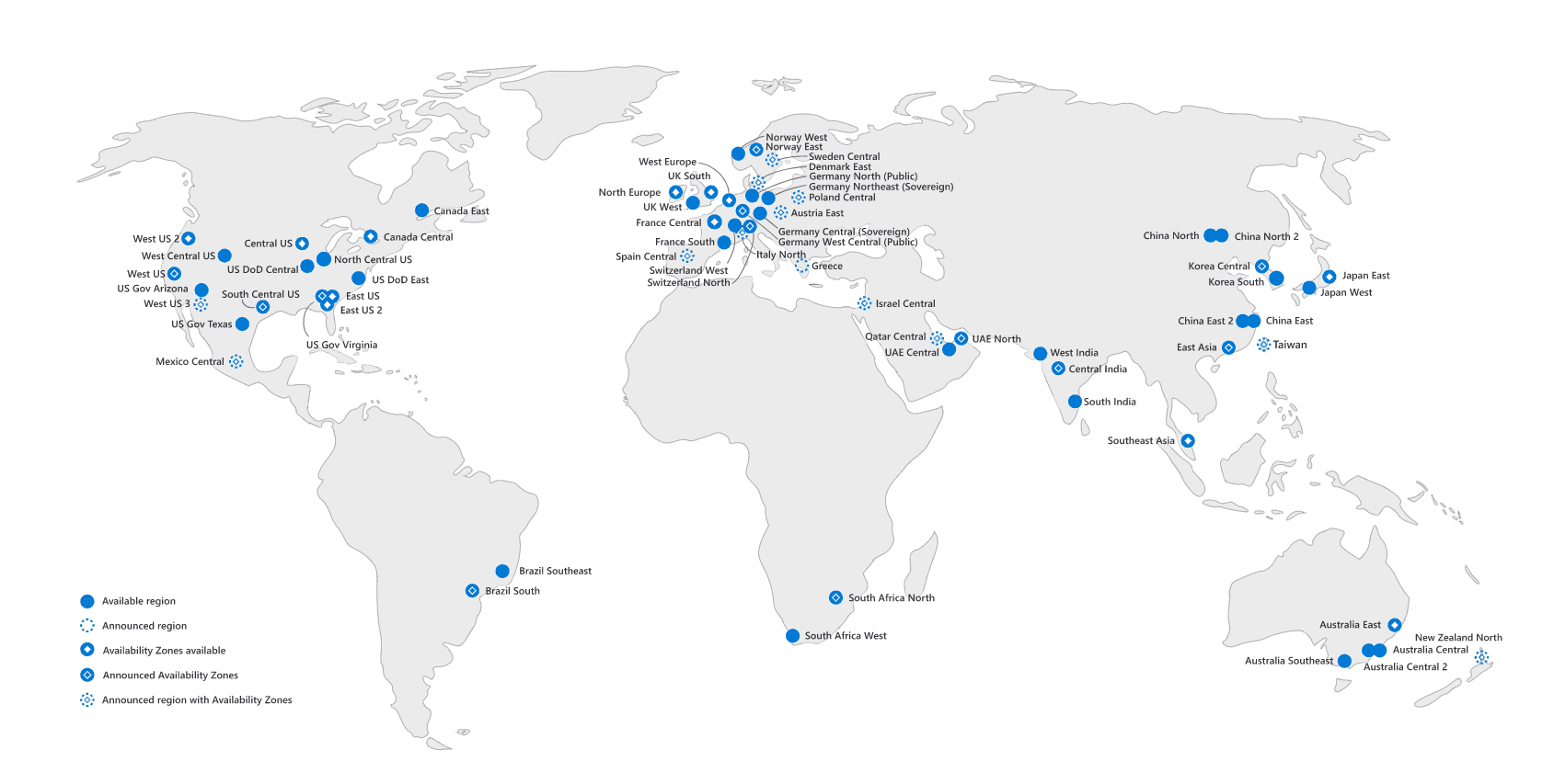 Die Cloud-Landkarte 2024 zeigt die hohe Dichte an Rechenzentren in Deutschland und Europa, die von globalen Anbietern betrieben werden.