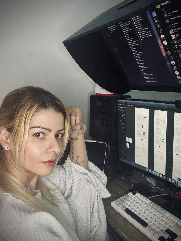 working on the computer