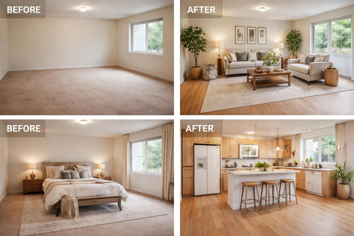 Room transformation through staging