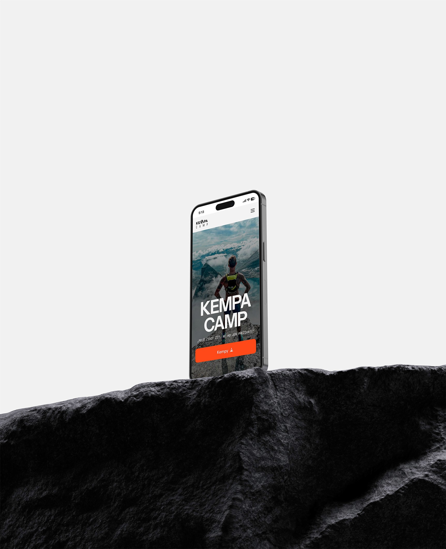 Kempa Camp - mobile mockup