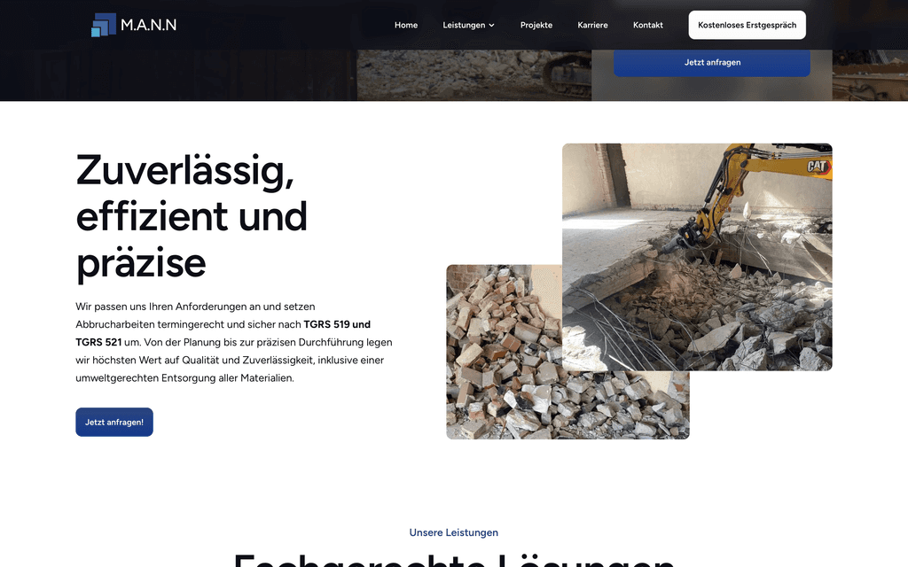 Professionelle Website für Bauleistungen