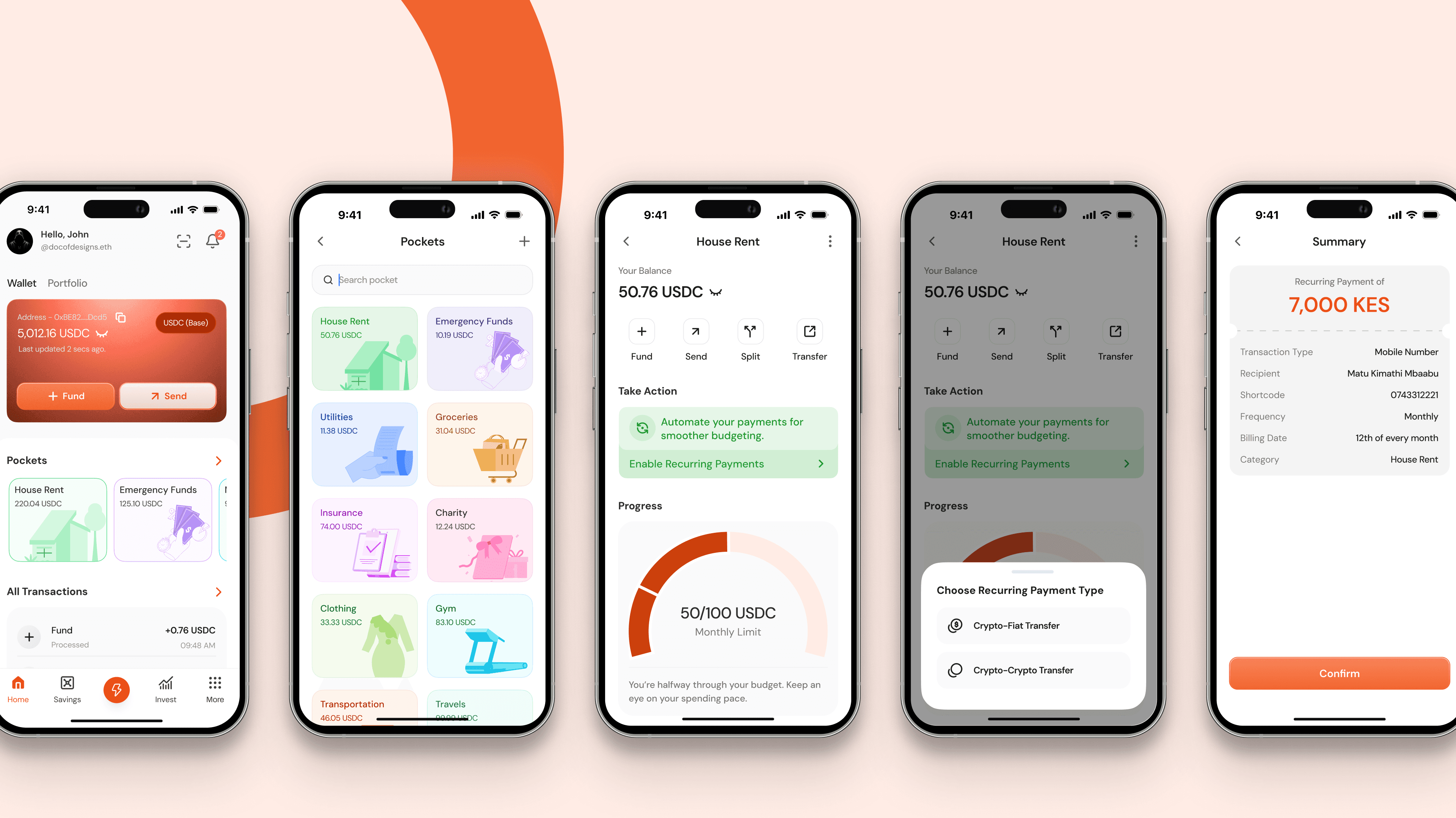 Preview of major screens