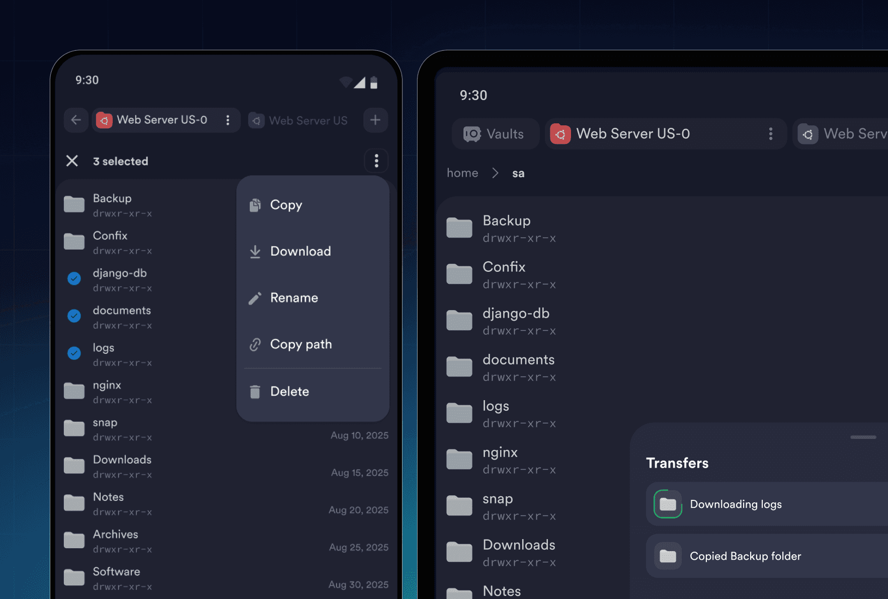 SFTP on mobile
