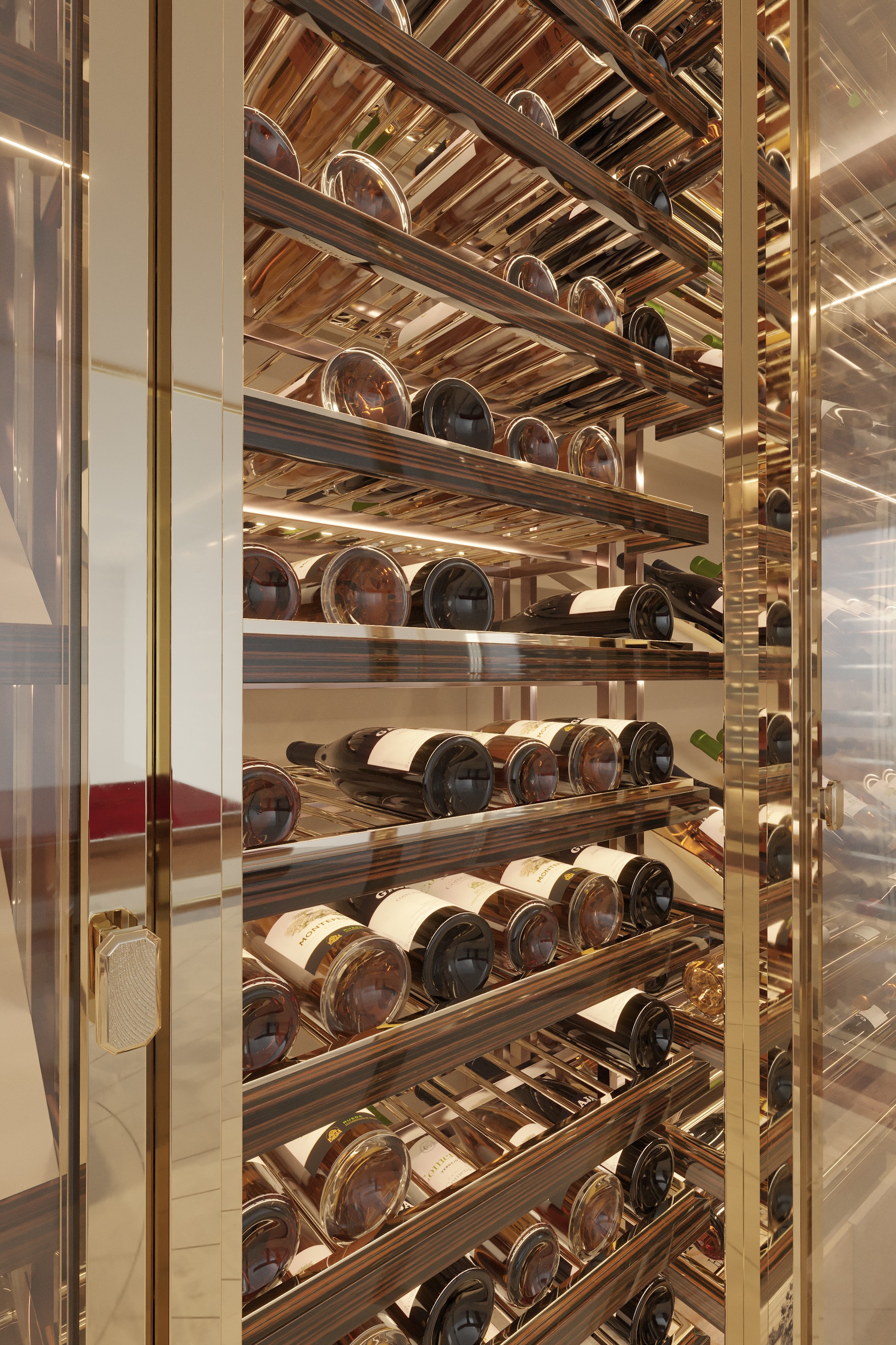 Croquis de conception d’une cave à vin sur mesure haut de gamme