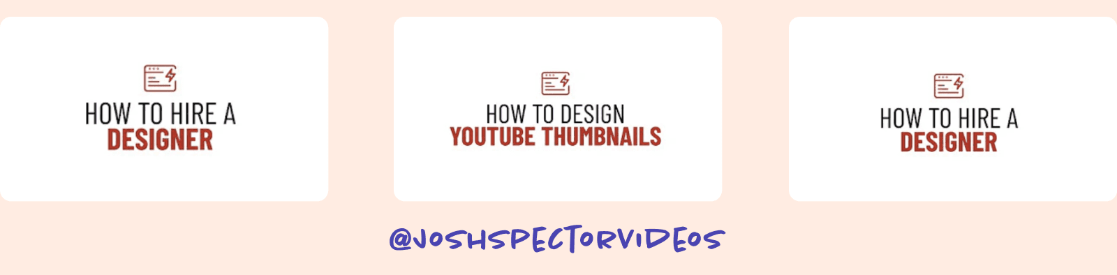 Josh Spector YouTube thumbnails