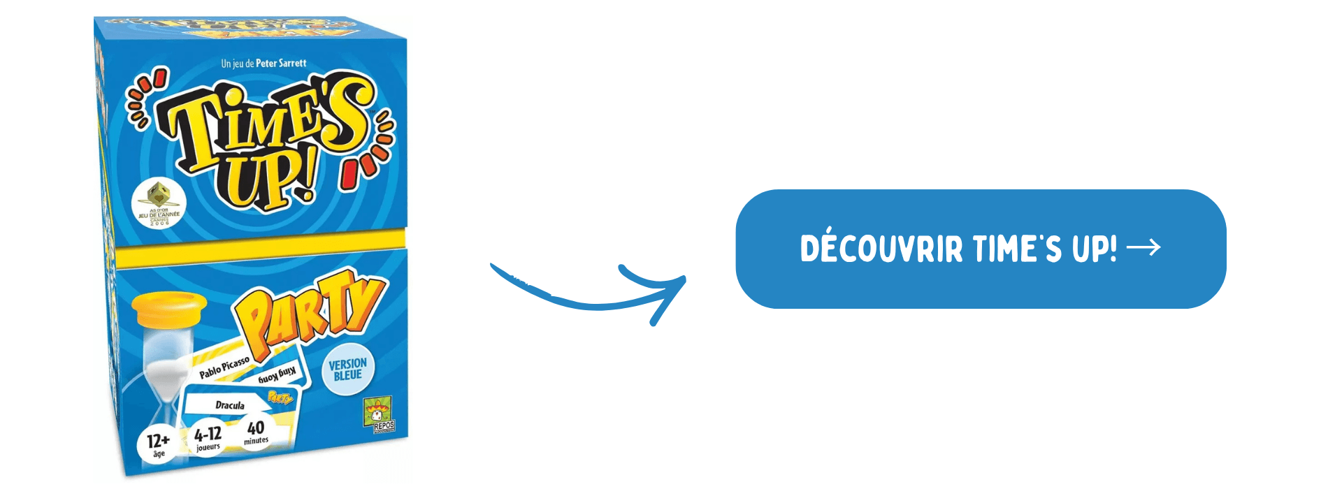 Time's up sur fond blanc avec bouton d'achat