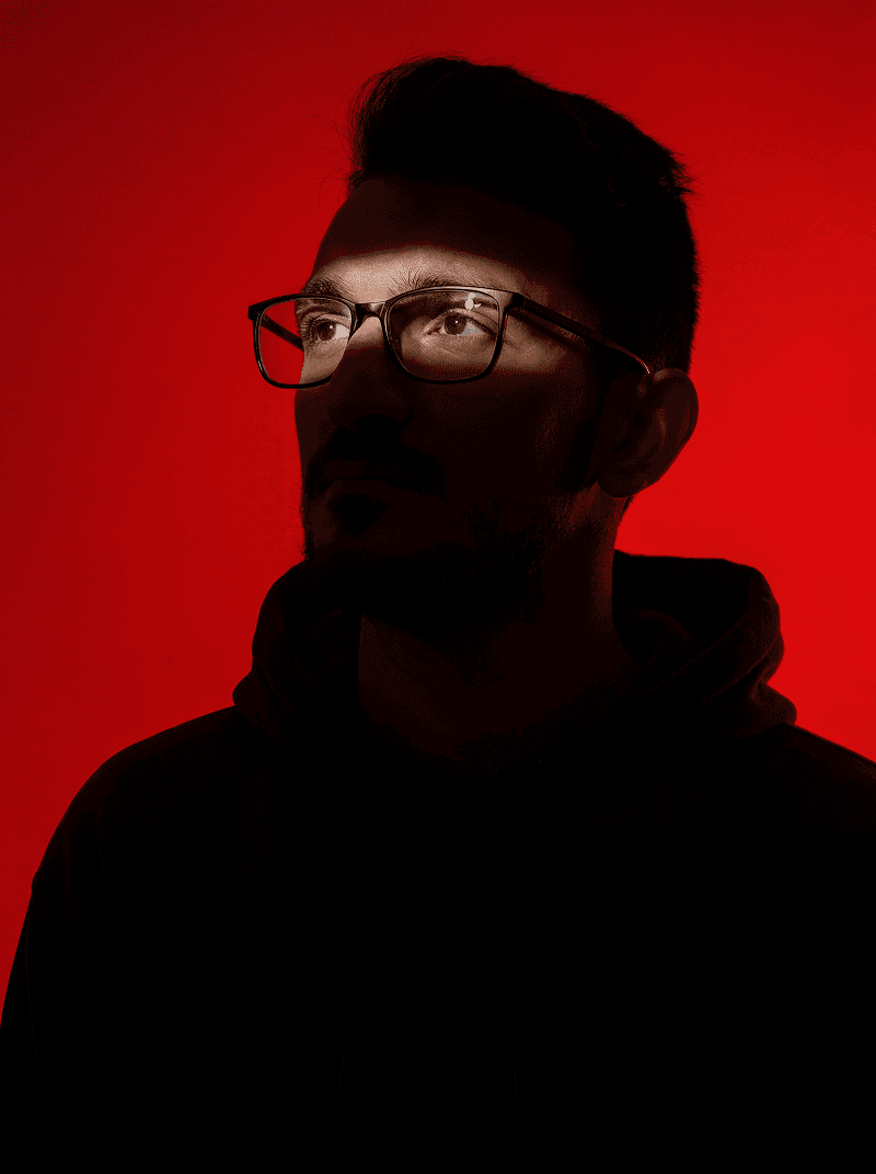 Portrait of portfolio creator – back view