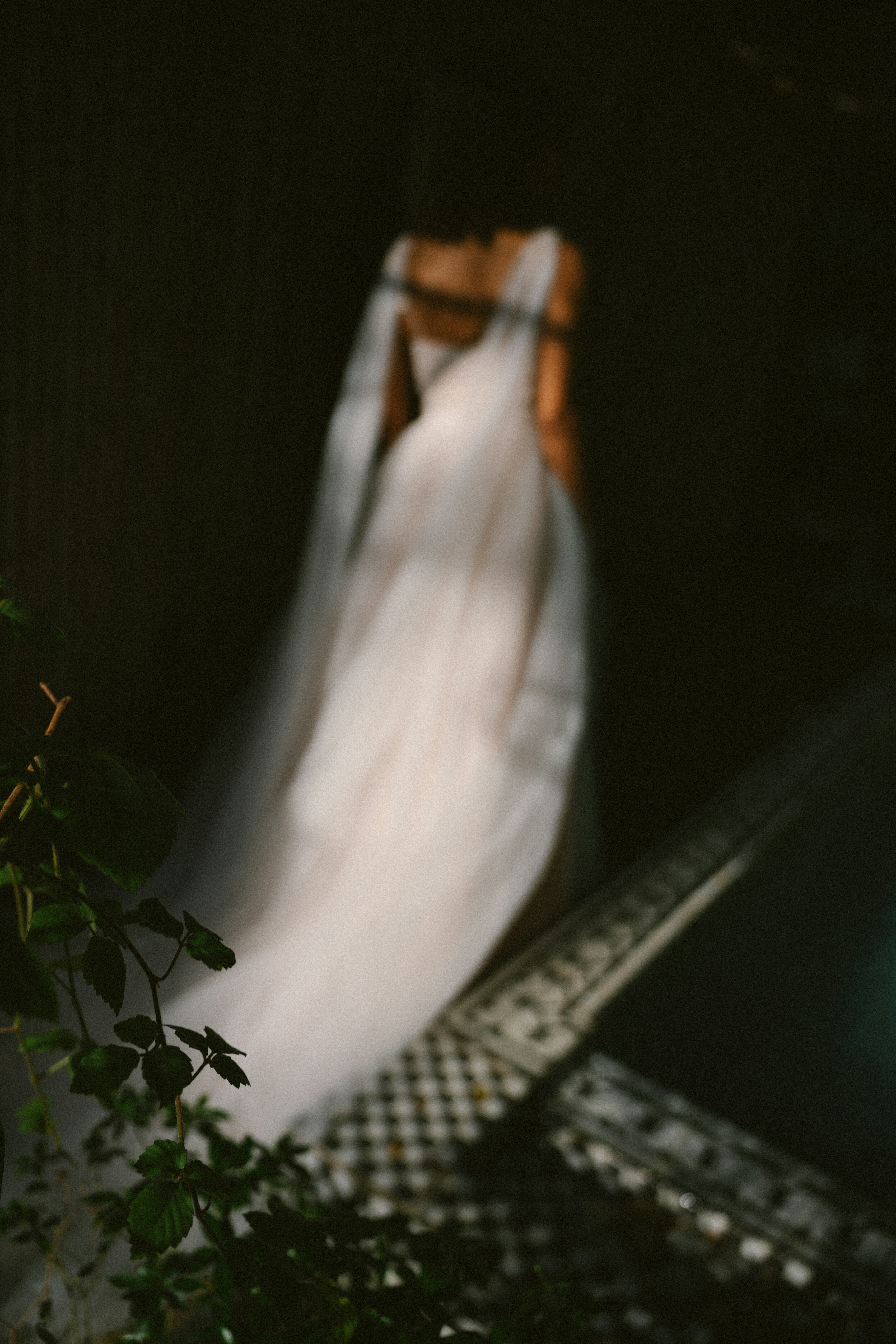A woman ascending stairs