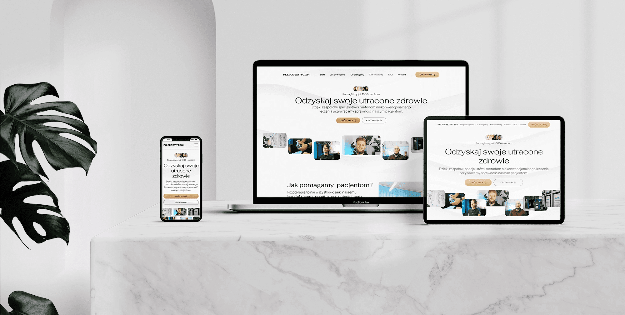 fizjopatyczni.pl mockup  image of laptop with website on it