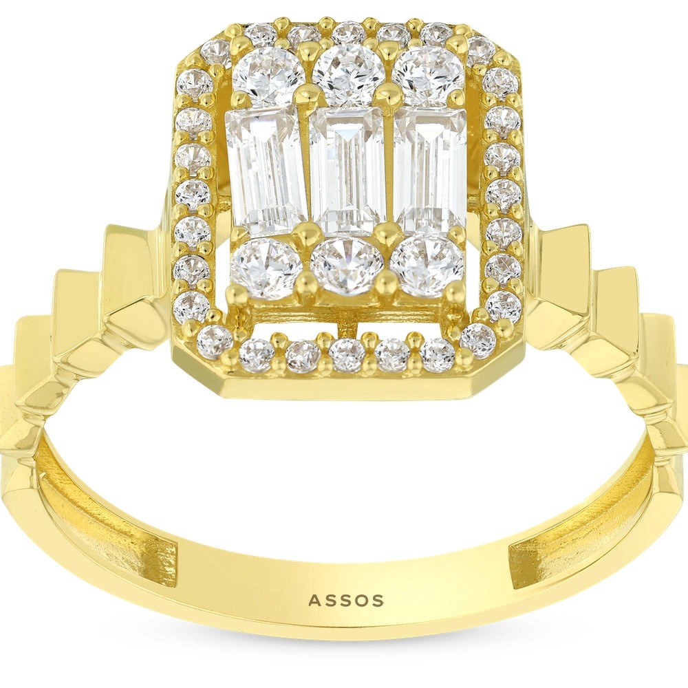 Baget Taşlı 14 Ayar Altın Yüzük Assos Pırlanta Tasarımı