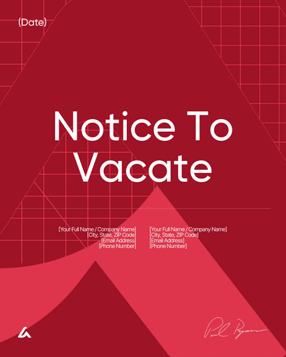 Notice To Vacate 