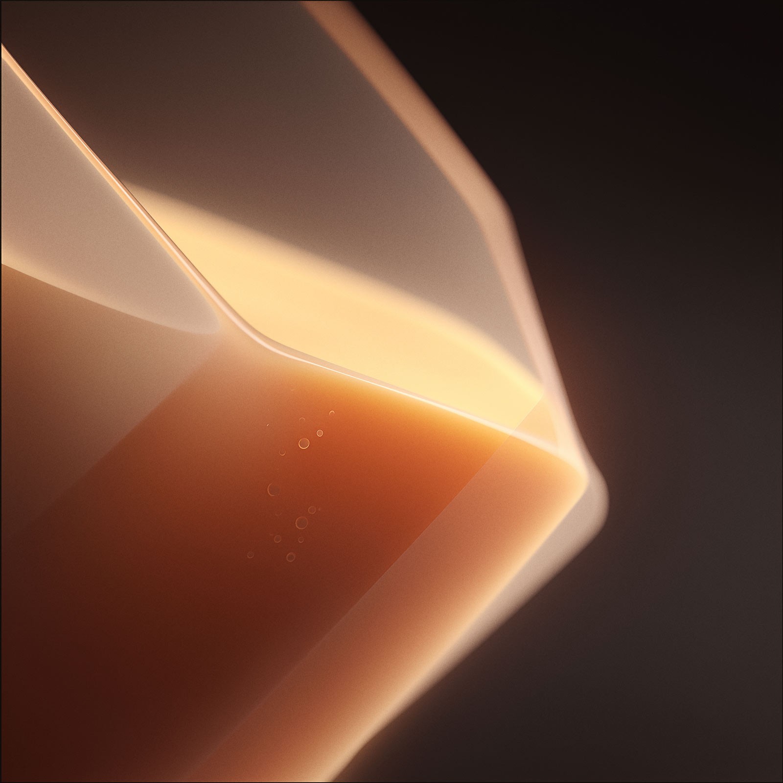 Flowing abstract form in orange-amber tones