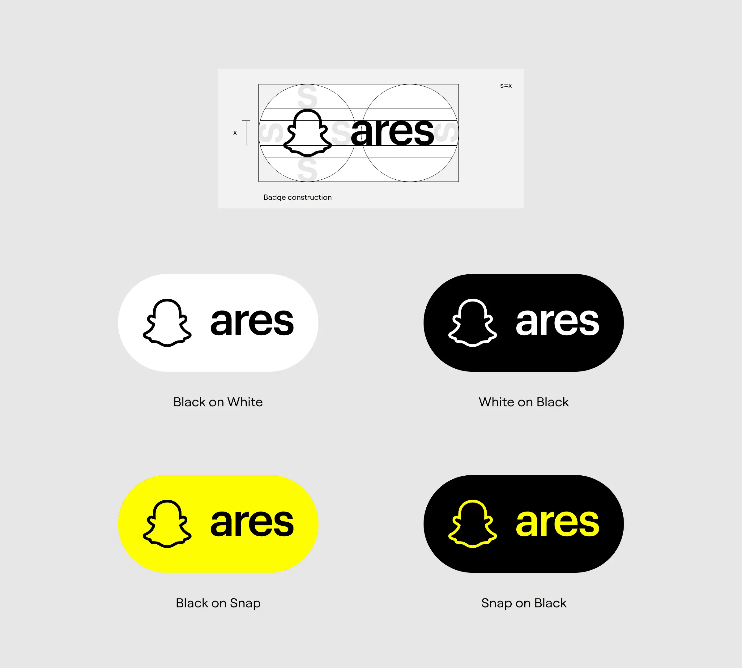 ARES brand mark geometric reduction