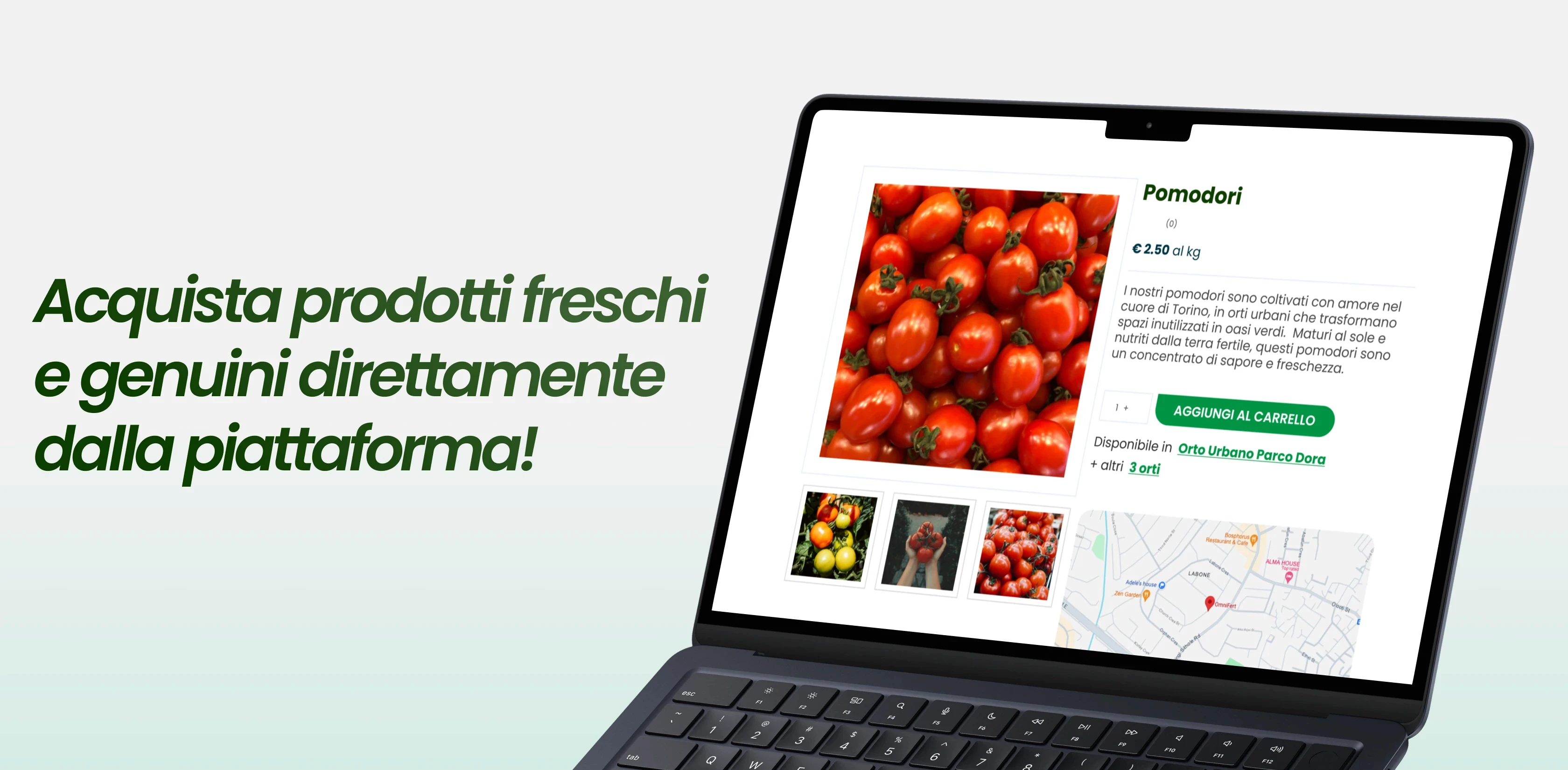 Interfaccia di dettaglio prodotto, acquistabile direttamente dal sito web