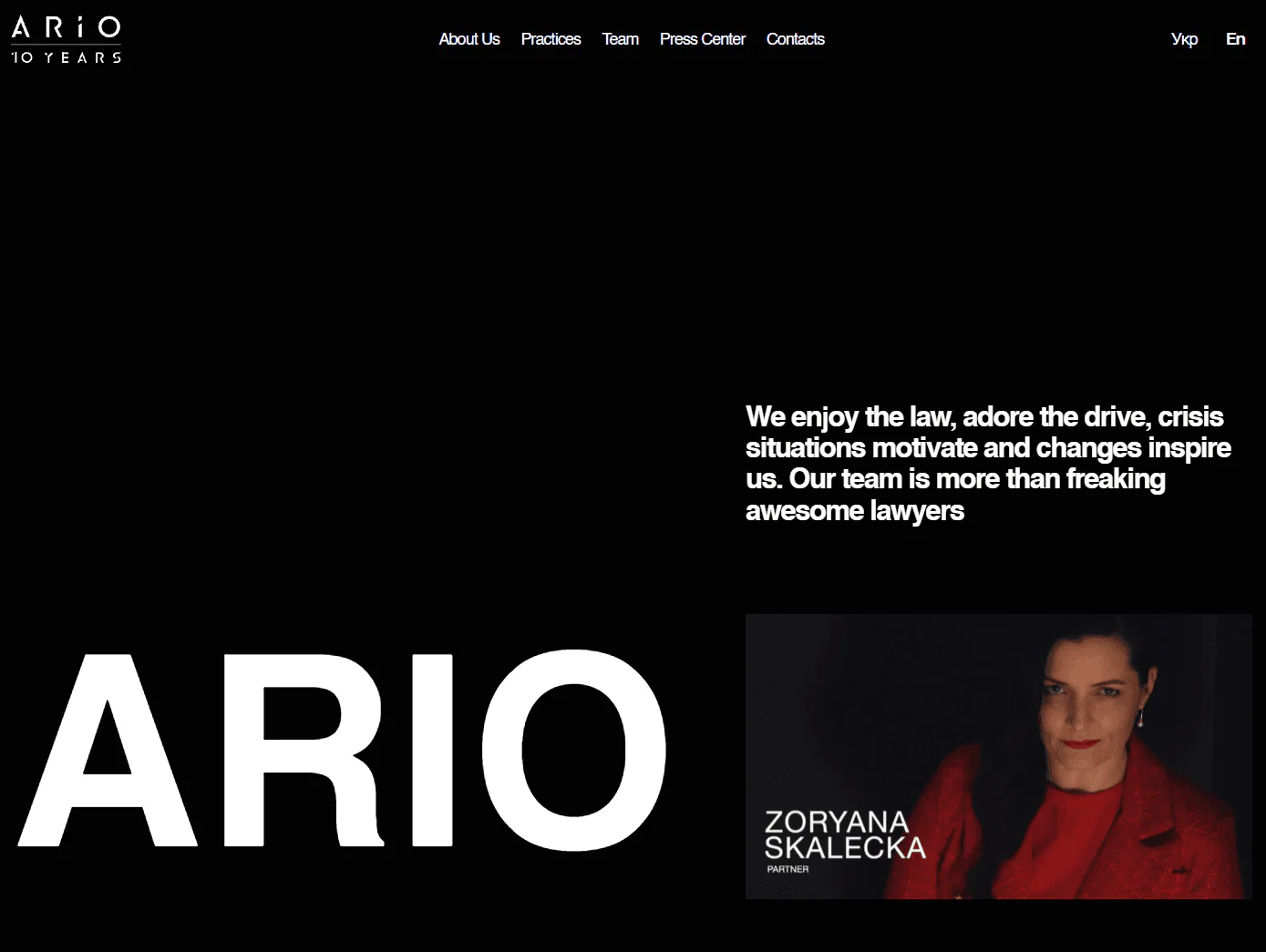 Ario website design, law firm example