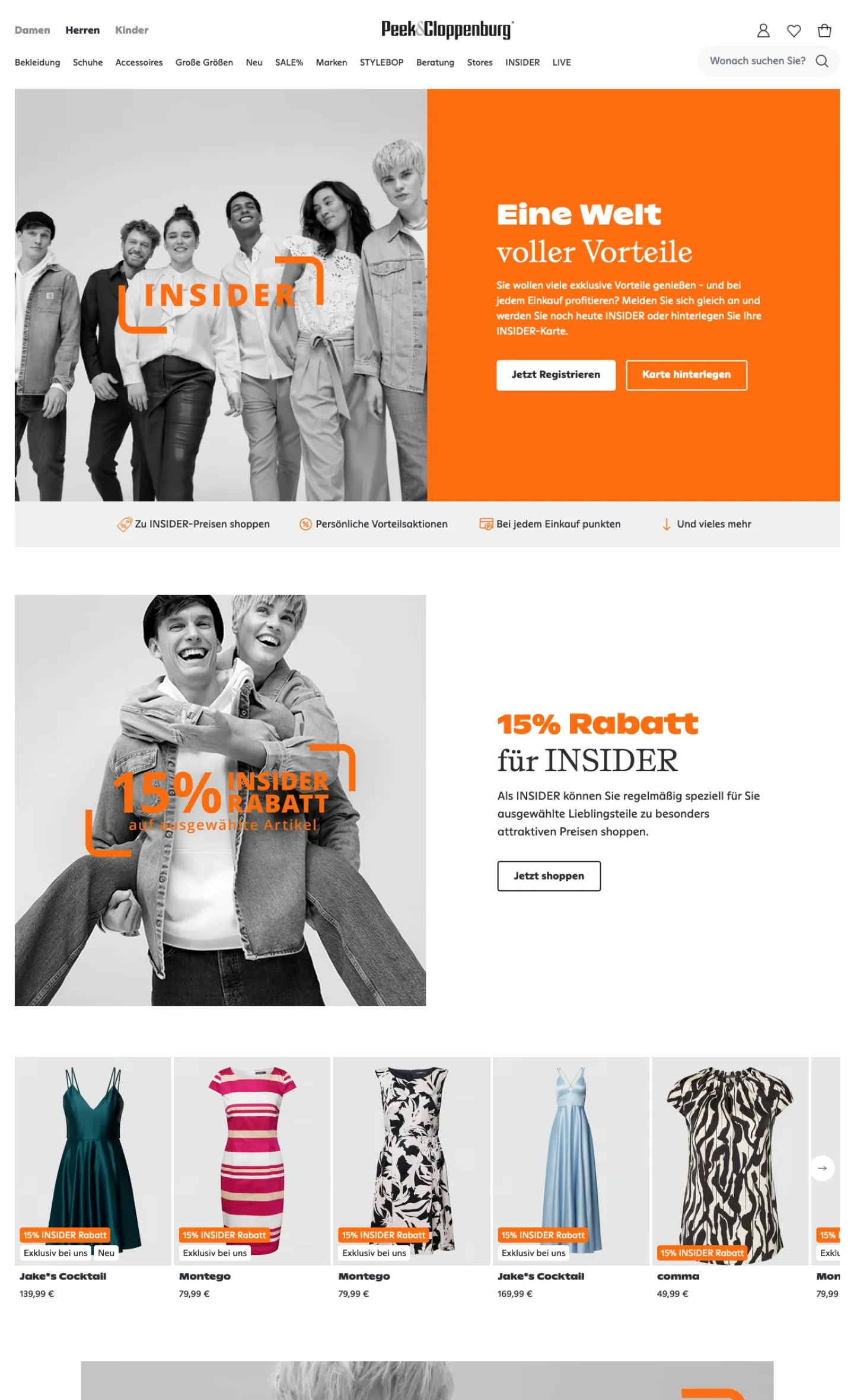 Peek & Cloppenburg Landingpage Design