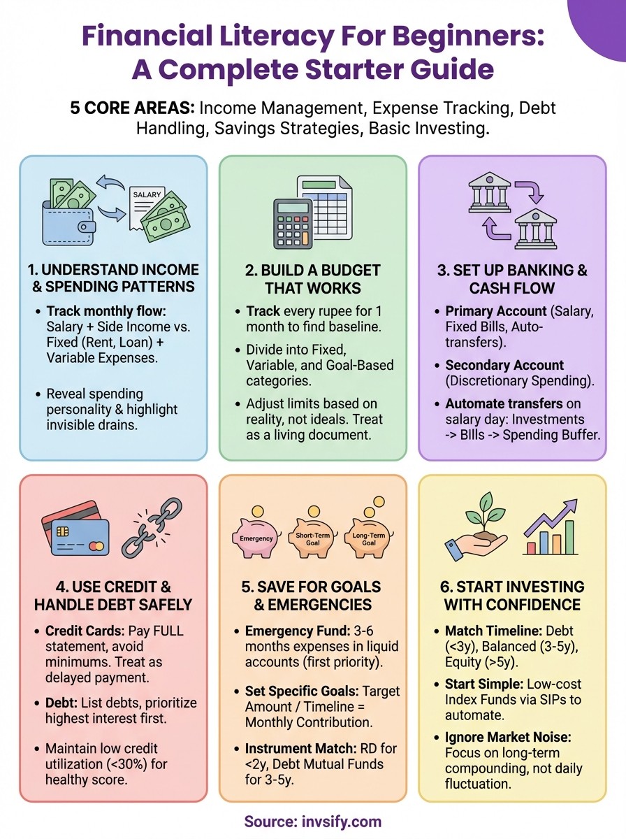 financial literacy for beginners infographic