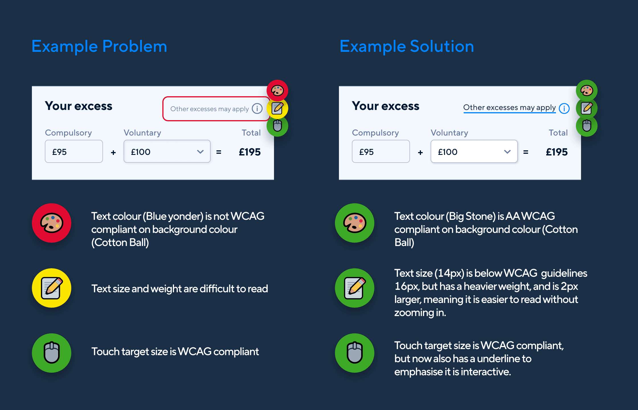 Example of the accessibility audit