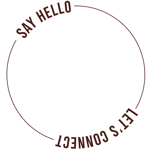 circle with spinning text say hello and lets connect