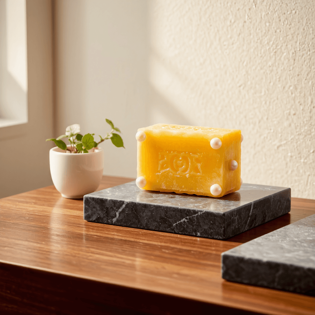product photography of a decorative soap with a design and embellishments