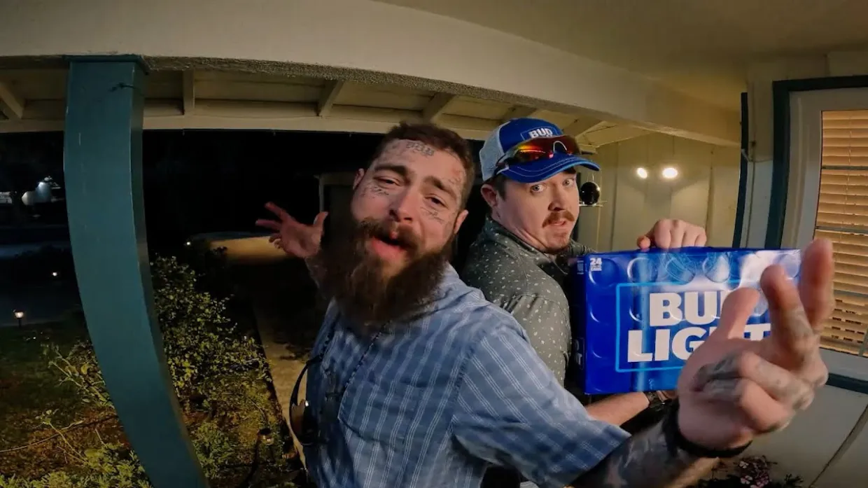 Post Malone and Shane Gillis in Bud Light commercial