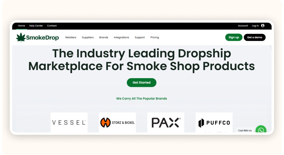 SmokeDrop homepage