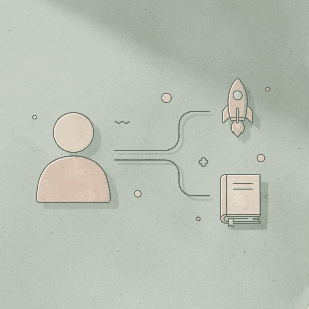 Icon showing one action splitting into a clean path and an error path
