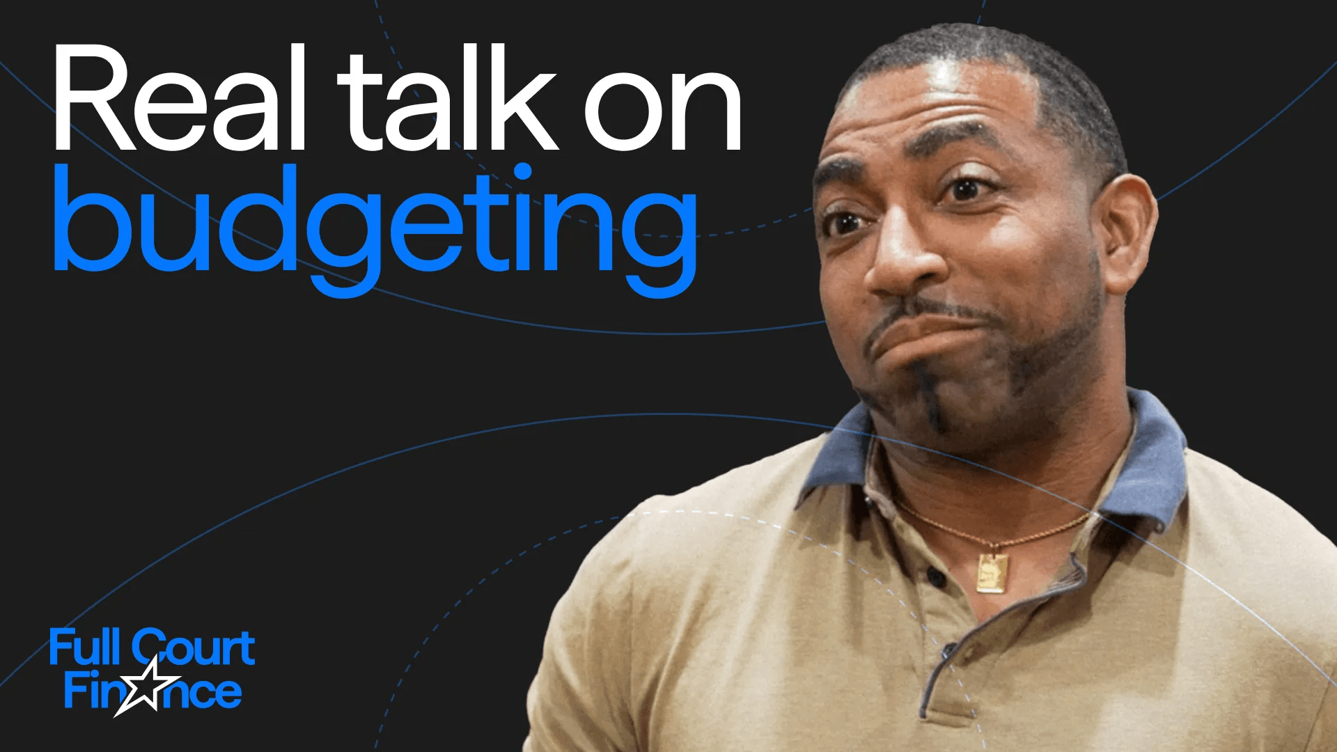 Image of Daynor, the host of Small Print Made Simple, looking skeptically at a man dressed in a business suit.